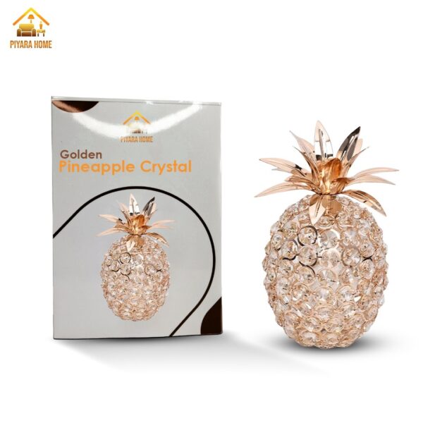 Luxury Golden Pineapple Crystal Ornament | Elegant Sparkling Décor Piece for Home Office & Special Events - Image 2