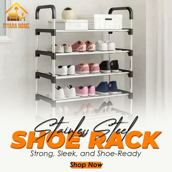 5-Layer Stainless Steel Shoe Rack Durable & Non-Breakable Shoe Organizer with Unique Design for Home, Office, and Entryway Storage