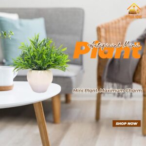 Green Artificial Grass Plant Pack of 2 Mini Potted Wheat Grass Shrubs for Home and Office Decor, Low Maintenance Indoor Plastic Eucalyptus Plants