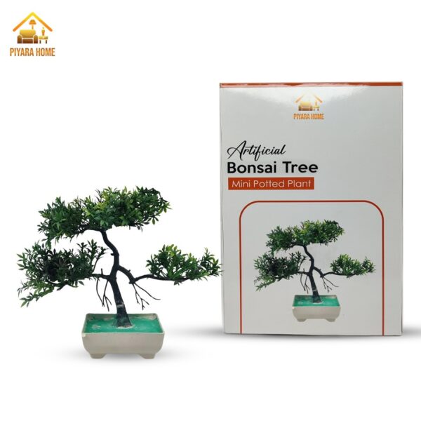 Premium Mini Artificial Bonsai Tree Realistic Simulation Potted Plant for Stylish Home, Office, Desk & Indoor Decoration Maintenance-Free Greenery for Modern Interiors - Image 4