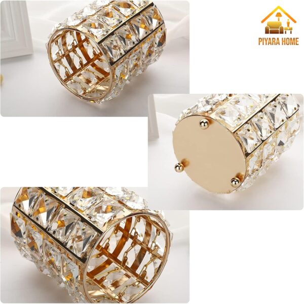 Fashionable Crystal Makeup Brush Holder Organizer | Elegant Storage Solution for Makeup Brushes Beauty Accessories, and More | Perfect for Vanity, Dresser or Bathroom Counter Decor - Image 3