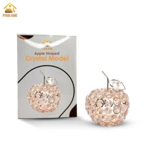 Apple Shaped Crystal Model | Premium Quality Luxury Gold Metal Design with Sparkling Crystals for Home & Office Decoration